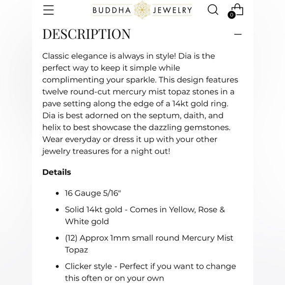 14K Yellow Gold Clicker Jewelry for Septum or Daith - Picture 3 of 6